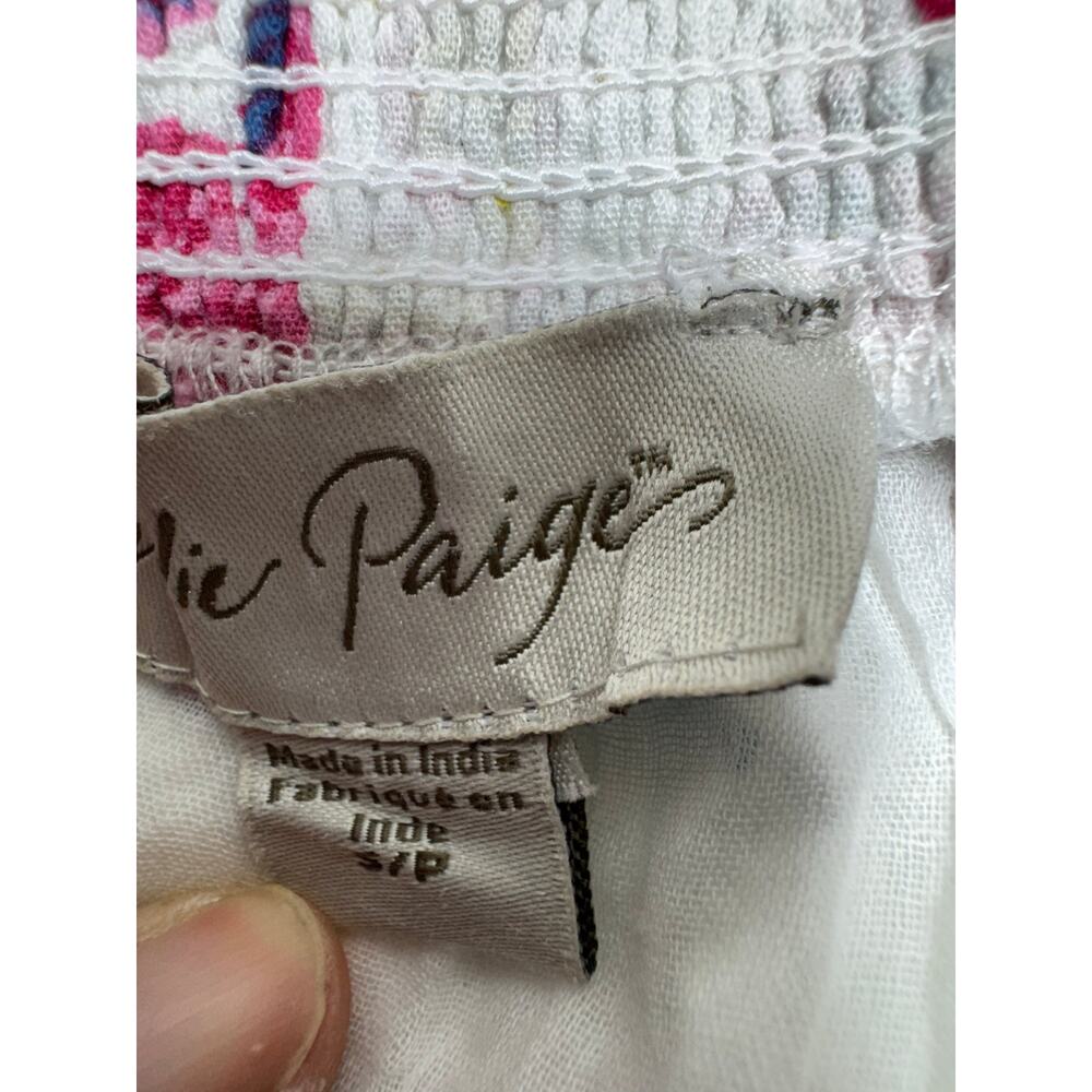 Charlie Paige Boho Sleeveless Smocked Neck Maxi Dress Multi Color Floral Cotton - Picture 3 of 10